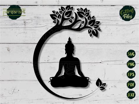 Buddha Bodhi Tree Svg Sitting Buddha Clipart Bodhisattva Yoga Etsy Espa A