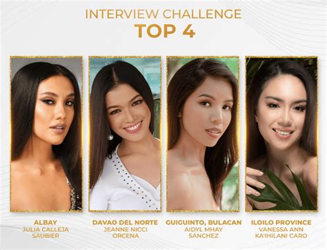 Miss Universe Ph Names Top 4 Interview Challenge Delegates Universo