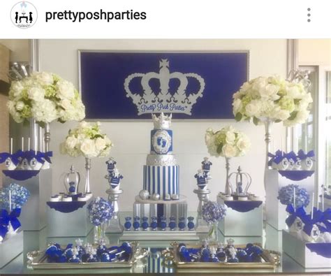 Royal Prince Baby Shower Dessert Table Decor Royal Prince Boy Theme