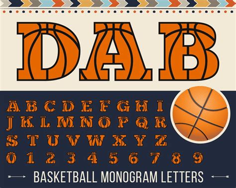 Basketball Font Svg Orange Letters With Black Ribs Monogram Etsy