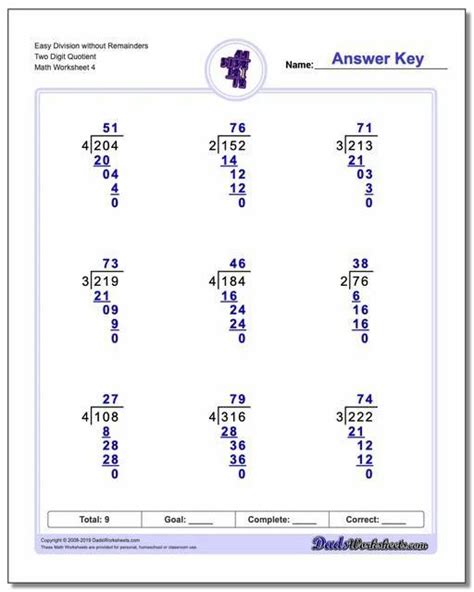 Math Antics Long Division Worksheets