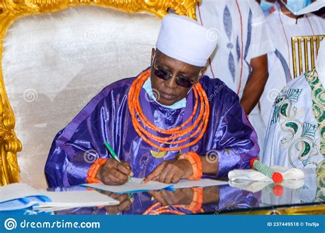 Oba of Benin Gets Documents on Repatriated Artefacts. Editorial Stock ...