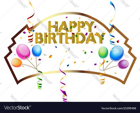 Happy Birthday Greeting Card Template Royalty Free Vector