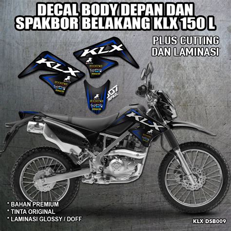 Jual Decal Body Depan Dan Spakbor Belakang Klx L Glosy Premium