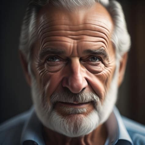 Um Homem De Barba Branca E Camisa Azul Que Diz A Palavra Dia Dos Pais