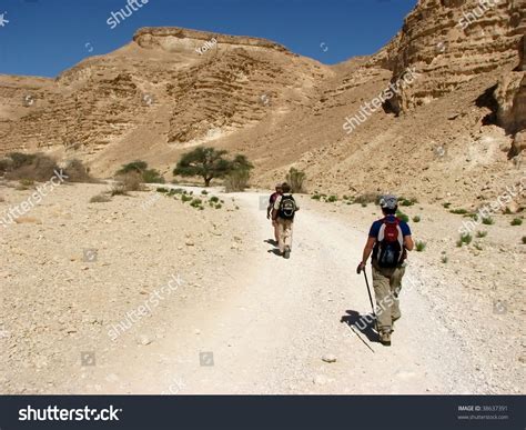 Hiking In Vadi Barak, Negev Desert.The Negev Is The Desert Region Of Southern Israel. The ...