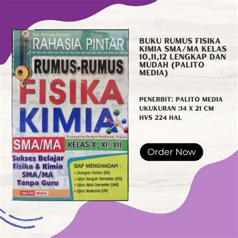 Jual Buku Rumus Fisika Kimia SMA MA Lengkap Untuk Kelas 10 11 12