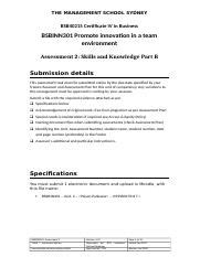 Bsbinn Assessment Docx The Management School Sydney Bsb