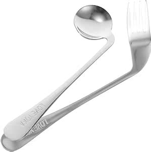 Lalafina Utensils Adaptive Utensils Set Right Handed Grip Easy Spoon