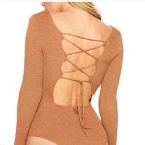 Naked Wardrobe Pants Jumpsuits Naked Wardrobe Black Ribbed Long Sleeve Bodysuit Poshmark