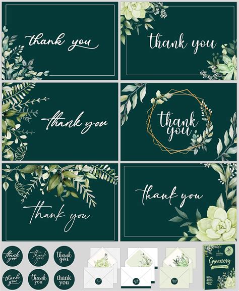 Amazon Decorbly Thank You Cards With Envelopes Stickers Floral