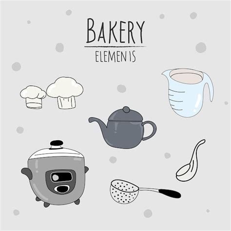 Premium Vector Kitchen Utensils And Bakery Tools Doodle Hand Drawn