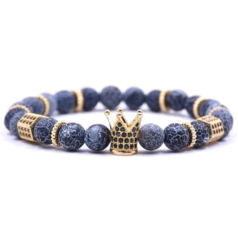 HYHONEY pulsera espaciadora de circonia cúbica para hombre brazalete