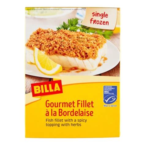 Filety z tresky mražené Gourmet Fillet à la Bordelaise Billa levně