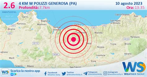 Scossa Di Terremoto Magnitudo Nei Pressi Di Polizzi Generosa Pa