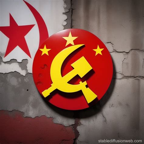 The Communist Symbol Of The Hammer And Sickle With The Sickle Grows