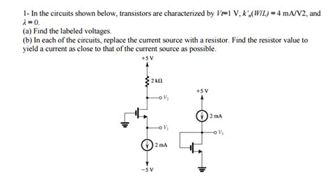 Solved In The Circuits Shown Below Transistors Are Chegg