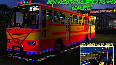 New K S R T C Modified V Mod Realised For Bussid With Driver And