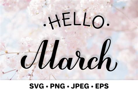 Hello March Svg Hand Lettered Spring Graphic By Labelezoka · Creative