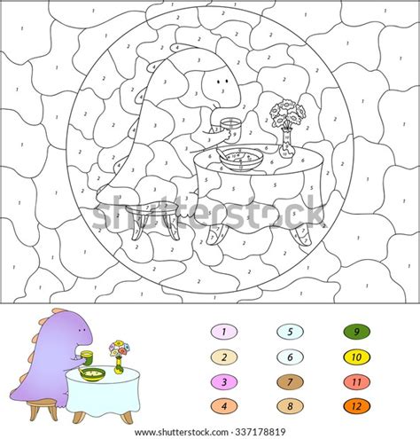 Color By Number Educational Game Kids Stock Vector (Royalty Free ...