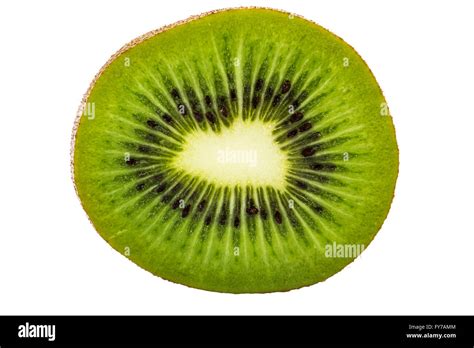 Sliced Kiwifruit Isolated On White Background And Clipping Path Stock