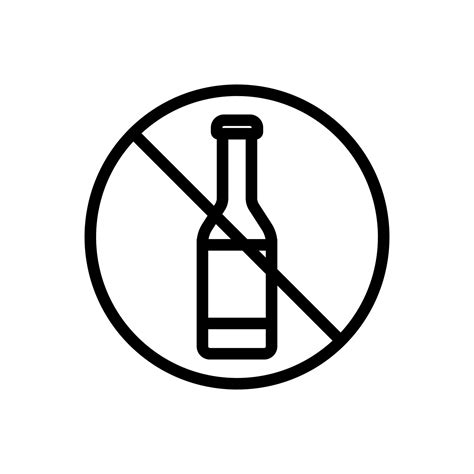 Do Not Drink Alcohol Icon Vector Outline Illustration 9980888 Vector