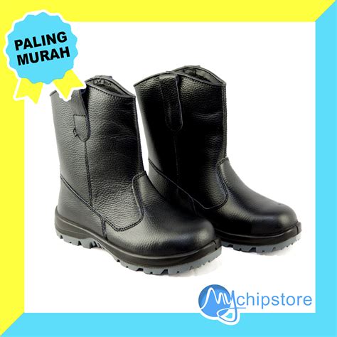 Sepatu Safety Pria Boot Ujung Besi Proyek Cheetah 7288 Hitam Lazada