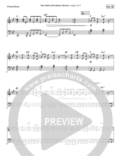 Your Name Christmas Version Sheet Music Pdf Paul Baloche Praisecharts