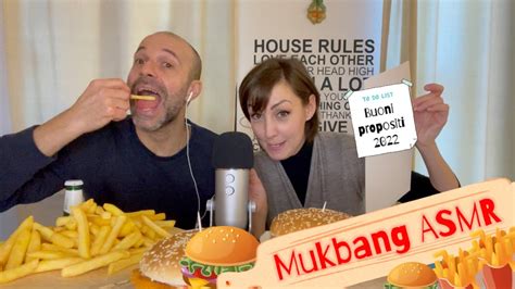 Asmr Mukbang 😋🍟🍔 E Buoni Propositi 2022 👩🏻👨🏼‍🦲 Eating Sounds E Whispering 🍽🗣 Asmr Ita Youtube