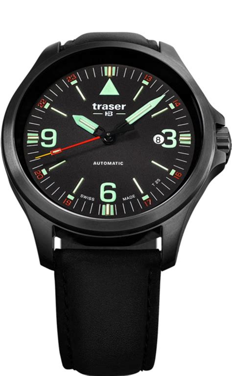 Traser P Officer Pro Automatic Black Leather Helveti Eu