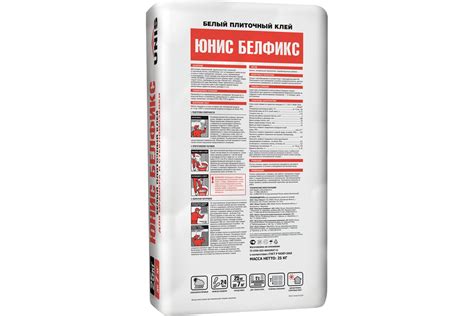 Плиточный клей UNIS БЕЛФИКС белый, класс C1T, 25 кг 4607005181152 ...