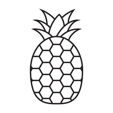 Pineapple fruit line art icon for apps and websites 9733352 Vector Art ...