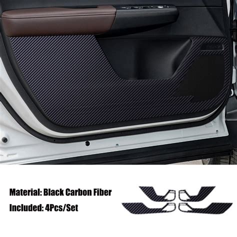 Black Carbon Fiber Inner Door Scratchproof Anti Kick Pad Film