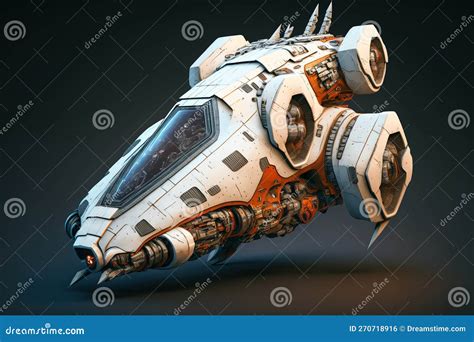 Wondrous Futuristic Small Sci Fi Space Racer With Engine For Space