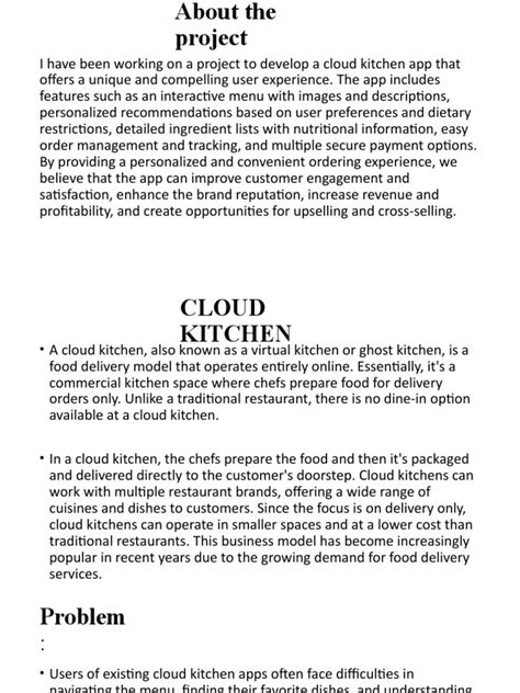 Cloud Kitchen | PDF | Menu | Augmented Reality