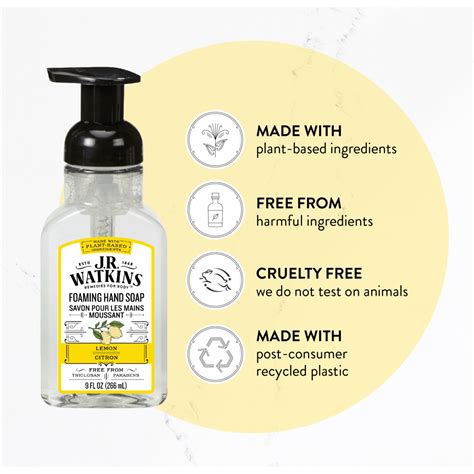 Jr Watkins Foam Hand Soap Lemon 9 Oz