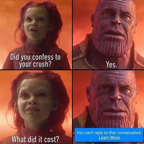 Thanos Got Blocked By His Crush R Memes What Did It Cost