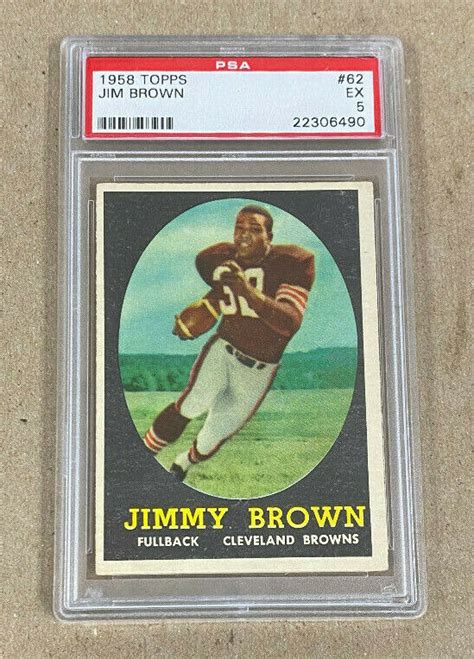 Topps Jim Brown Rc Psa Browns Hof Er Ebay