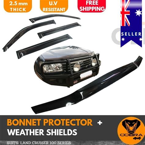 Toyota Landcruiser 100 Series Bonnet Protector Guard Weather Shields