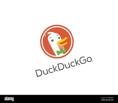 DuckDuckGo, rotated, white background, logo, brand name Stock Photo - Alamy