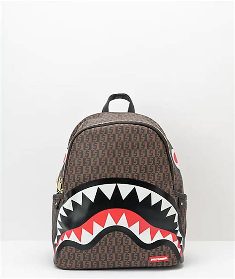 Sprayground Money Brown Checkered Mini Backpack