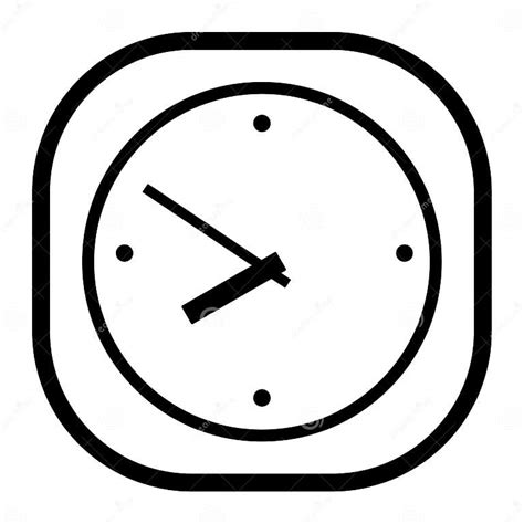 Reloj Blanco Y Negro En El Fondo Blanco Ilustración Del Vector