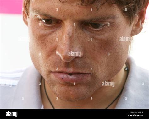 German Cyclist Jan Ullrich Gives A Press Conference In Front Of His