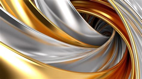 Silver Abstract Background 3d Illustration Of Spiral In Gold And ...