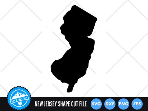 New Jersey Svg New Jersey Outline Usa States Cut File By Ld Digital