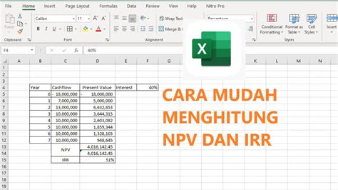 Cara Menghitung Irr Dan Npv Dengan Excel Youtube Hot Sex Picture