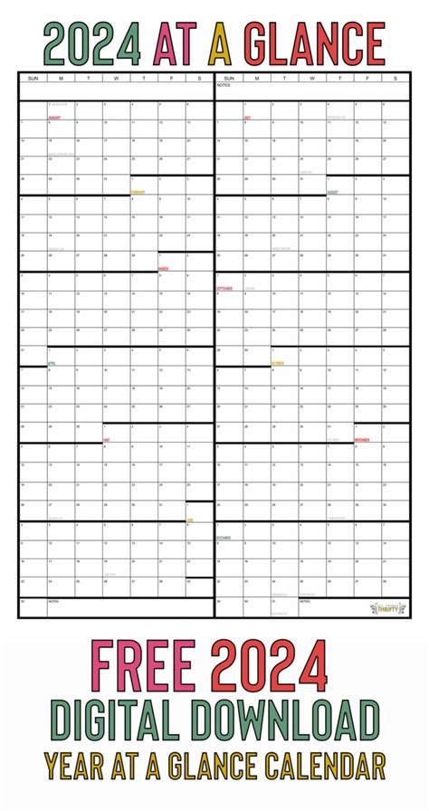 2025 Year At A Glance Calendar Free Printable Una Edmunds