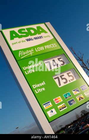 ASDA supermarket petrol station price sign, Barnes Hill, Birmingham ...