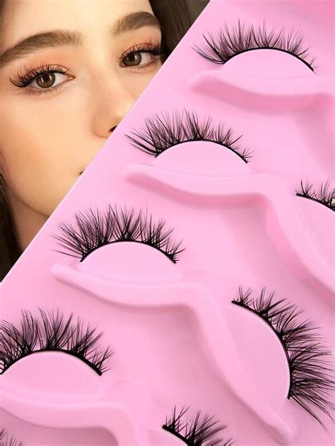 5 Pairs Full False Lashes Cat Eye Look 15mm Tail Elongated Eyelashes