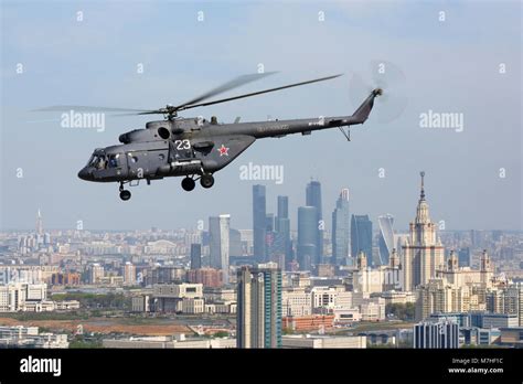 Mil Mi 8AMTSH Transport Helicopter Of The Russian Air Force Stock Photo